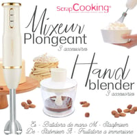 SCRAP COOKING 3 az 1-ben Kézi Mixer - Habverő, Turmixgép és Aprító Funkcióval - Arany és Matt Fekete 2