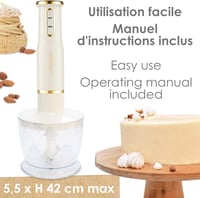 SCRAP COOKING 3 az 1-ben Kézi Mixer - Habverő, Turmixgép és Aprító Funkcióval - Arany és Matt Fekete 5