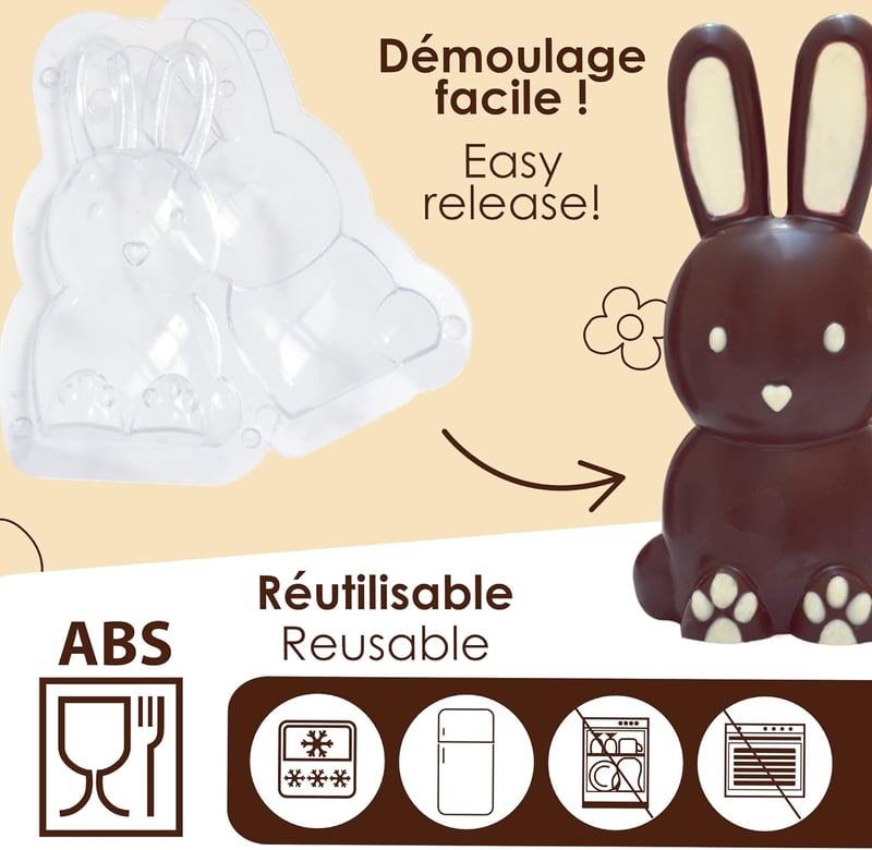 ScrapCooking 3D Nyúl Csokoládé Forma - Húsvéti Nyuszi Sütőforma Profi Minőség