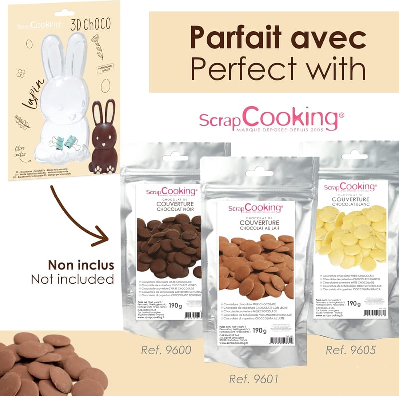 ScrapCooking 3D Nyúl Csokoládé Forma - Húsvéti Nyuszi Sütőforma Profi Minőség