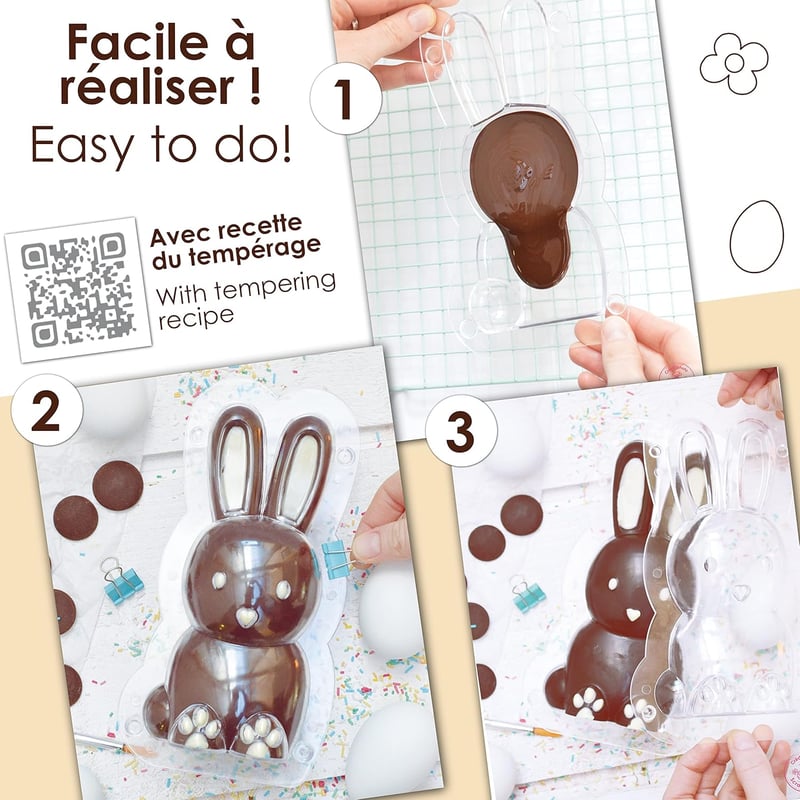 ScrapCooking 3D Nyúl Csokoládé Forma - Húsvéti Nyuszi Sütőforma Profi Minőség
