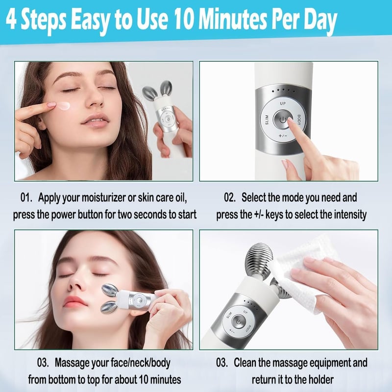 ScriMemo 3D Gua Sha Arcmasszázs Mikroárammal, V-alakú Arclifting Eszköz Ránctalanításhoz
