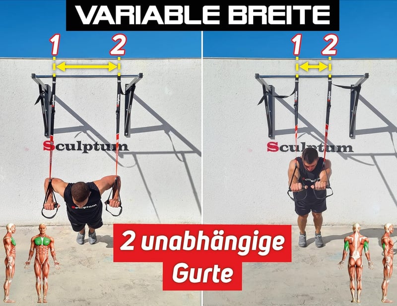 Sculptum TRX Suspension Trainer 2 sávos 3,8m magasság szélesség állítható