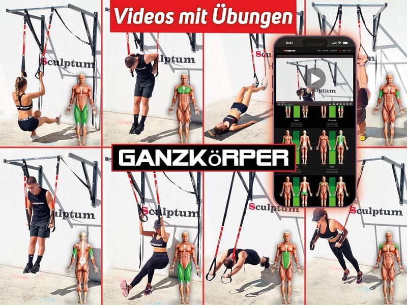Sculptum TRX Suspension Trainer 2 sávos 3,8m magasság szélesség állítható