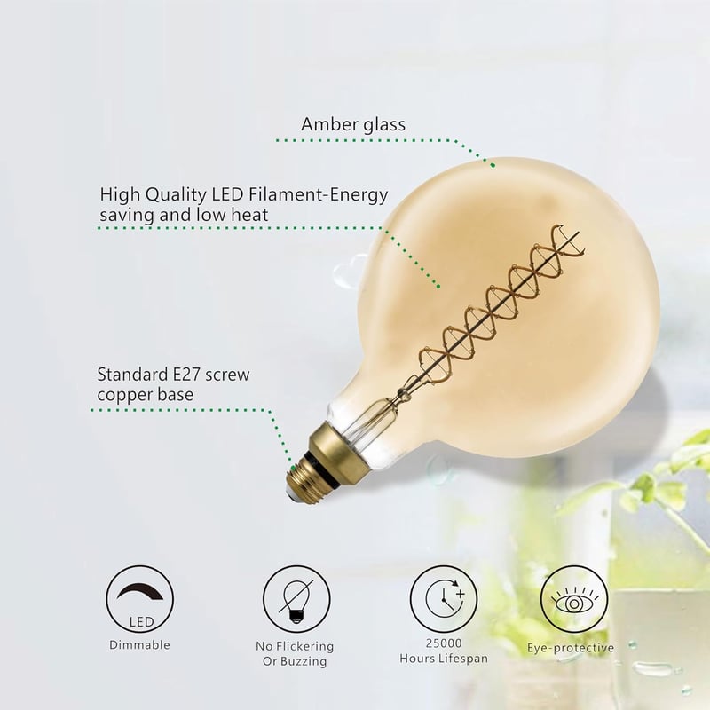 SD LUX G200SL Vintage LED Izzó 8W E27 Meleg Fehér Retro Edison Dekorációs Gömb