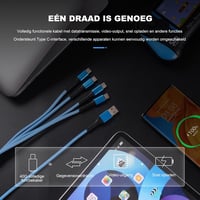 SDBAUX 4az1-ben USB-C töltőkábel 1.2M QC 3.0 gyorstöltés iPhone Samsung iPad 5