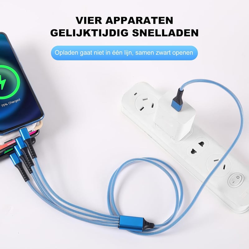 SDBAUX 4az1-ben USB-C töltőkábel 1.2M QC 3.0 gyorstöltés iPhone Samsung iPad