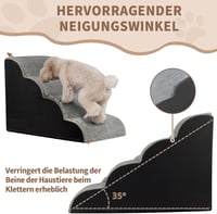 SDLDEER kisállat lépcső 4 fokos, 50 cm, levehető plüss huzattal - kis kutyáknak, macskáknak 3
