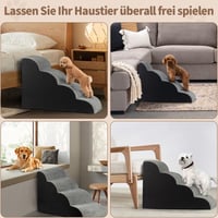 SDLDEER kisállat lépcső 4 fokos, 50 cm, levehető plüss huzattal - kis kutyáknak, macskáknak 6