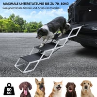 SDLDEER 4 lépcsős kutyalépcső autóhoz, összecsukható kutyarámpa, magasságállítható, max 80 kg, minden járműhöz 6