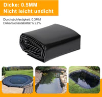 SDLDEER Kerti Tófólia 4x6m - Fekete HDPE Tóbélés UV-Álló Nehéz Kivitel Kerti Tavakhoz, Vízgyűjtőkhöz, Virágágyásokhoz és Üvegházakhoz 2