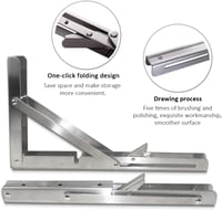 SDLDEER Összecsukható Konzol 300mm Fali Tartó Polctartó 2db Szett 4