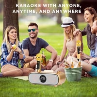 SDRD Bluetooth Karaoke Rendszer 2 Vezeték Nélküli Mikrofonnal, 200W Hordozható Hangszóró, USB/TF/AUX Bemenet, Otthoni és Kültéri Bulikhoz 7