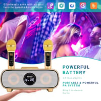 SDRD Bluetooth Karaoke Rendszer 2 Vezeték Nélküli Mikrofonnal, 200W Hordozható Hangszóró, USB/TF/AUX Bemenet, Otthoni és Kültéri Bulikhoz 4