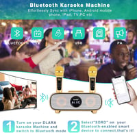 SDRD Bluetooth Karaoke Rendszer 2 Vezeték Nélküli Mikrofonnal, 200W Hordozható Hangszóró, USB/TF/AUX Bemenet, Otthoni és Kültéri Bulikhoz 5