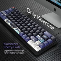 Sada 78 kláves SDYZ PBT, 60% rozloženie, motív Veľká vlna pri Kanagawe, profil Cherry, pre spínače 61/64/66/68 Cherry Gateron MX 4