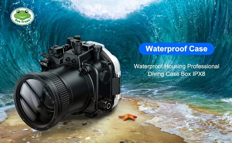 Sea frogs Vízalatti Kameraház Sony A7RIII 90mm Objektívhez - IPX8 40m Merülési Mélységig Vízálló Tok Búvárkodáshoz, Szörfözéshez