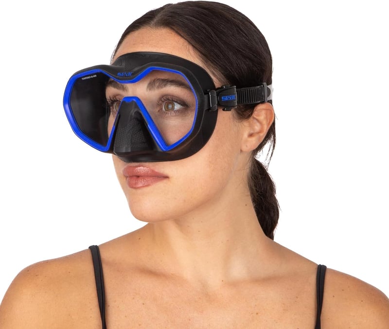 SEAC Icona Frameless egylencsés búvármaszk, olasz gyártás - Black / Blue