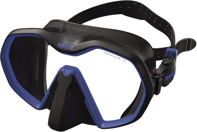 SEAC Icona Frameless egylencsés búvármaszk, olasz gyártás - Black / Blue