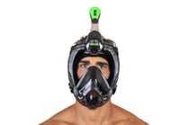 Mască de snorkeling full face SEAC Libera cu catarame cu eliberare rapidă, negru/verde, mărimea L/XL 4