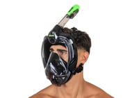 Mască de snorkeling full face SEAC Libera cu catarame cu eliberare rapidă, negru/verde, mărimea L/XL 5