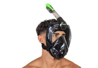Mască de snorkeling full face SEAC Libera cu catarame cu eliberare rapidă, negru/verde, mărimea L/XL 6