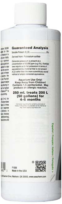 Seachem Flourish Potassium kálium kiegészítő akváriumi növényekhez, 250 ml 3