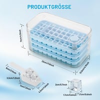 Seachrgif kalup za led s poklopcem, 150 kockica leda, 3 posude i 1 lopatica za led, bez BPA, za viski, koktele, kavu, plavi 3