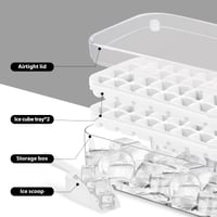 Seachrgif forma na ľad s viečkom a zásobníkom, 64 kociek ľadu, jednoduché vyklápanie, na chladenie whisky, koktailov a kávy, 2 misky, 1 nádoba na ľad a naberačka 5
