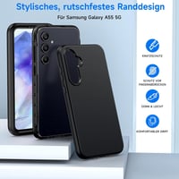 seacosmo Samsung Galaxy A55 5G 360°-os ütésálló tok beépített kijelzővédővel - fekete 4