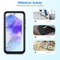 seacosmo Samsung Galaxy A55 5G 360°-os ütésálló tok beépített kijelzővédővel - fekete 7