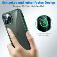 Puzdro na iPhone 11 Pro seacosmo s integrovanou ochranou displeja z tvrdeného skla, 360° ochrana – zelené 7