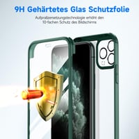 Puzdro na iPhone 11 Pro seacosmo s integrovanou ochranou displeja z tvrdeného skla, 360° ochrana – zelené 3
