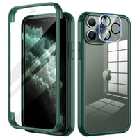 Puzdro na iPhone 11 Pro seacosmo s integrovanou ochranou displeja z tvrdeného skla, 360° ochrana – zelené 1