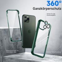 Puzdro na iPhone 11 Pro seacosmo s integrovanou ochranou displeja z tvrdeného skla, 360° ochrana – zelené 6