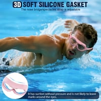 Plavecké okuliare Seaflar BBK unisex pre dospelých, proti zahmlievaniu, UV ochrana, veľký rám, HD šošovky, ružovo-priehľadné so zrkadlovým efektom, na plávanie a potápanie 4