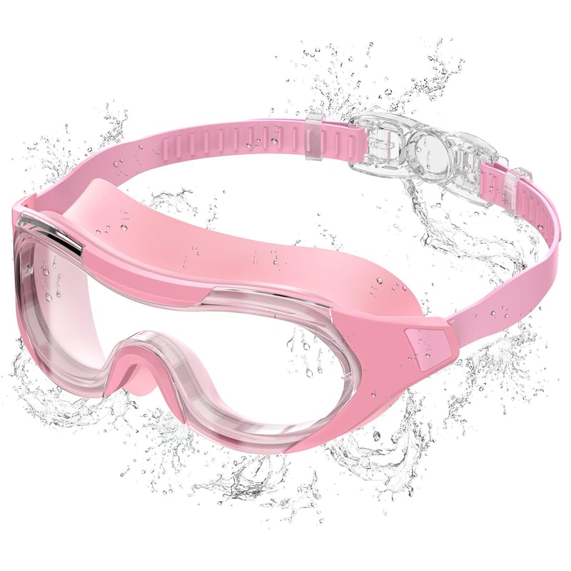 Plavecké okuliare Seaflar BBK unisex pre dospelých, proti zahmlievaniu, UV ochrana, veľký rám, HD šošovky, ružovo-priehľadné so zrkadlovým efektom, na plávanie a potápanie