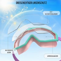 Ochelari de înot pentru copii Seaflar, 3-14 ani, ramă supradimensionată anti-aburire, protecție UV, ochelari de scufundări pentru băieți și fete 3
