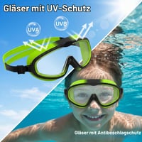 Ochelari de înot pentru copii Seaflar, 2 bucăți, vârste 3-14 ani, ramă mare, anti-aburire, echipament de înot unisex 4