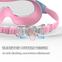 Ochelari de înot pentru copii Seaflar, 3-14 ani, anti-aburire cu protecție UV, vedere panoramică, reglare rapidă, unisex, roz-albastru 5