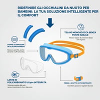 Detské plavecké okuliare Seaflar s veľkým rámom, sada 2 ks, pre deti od 3 do 14 rokov, nastaviteľný silikónový remienok, unisex okuliare na plávanie a potápanie pre chlapcov a dievčatá 3