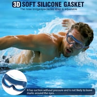 Plavecké okuliare Seaflar pre dospelých, veľký rám, UV ochrana, úprava proti zahmlievaniu, HD šošovky, unisex, priehľadné, zrkadlové modré, na potápanie a vodné športy 4