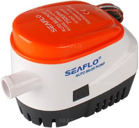 SEAFLO 12V Automata Merülő Fenékvíz Szivattyú 750GPH Úszókapcsolóval - Hajókhoz, Csónakokhoz, Lakóautókhoz - 2,5m Emelési Magasság - Orange, bilge, Plastic 1