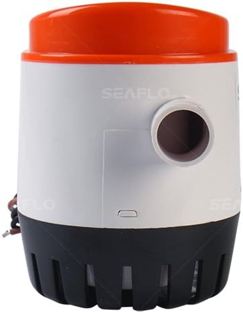 SEAFLO 12V Automata Merülő Fenékvíz Szivattyú 750GPH Úszókapcsolóval - Hajókhoz, Csónakokhoz, Lakóautókhoz - 2,5m Emelési Magasság - Orange, bilge, Plastic