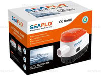 SEAFLO 12V Automata Merülő Fenékvíz Szivattyú 750GPH Úszókapcsolóval - Hajókhoz, Csónakokhoz, Lakóautókhoz - 2,5m Emelési Magasság - Orange, bilge, Plastic 7