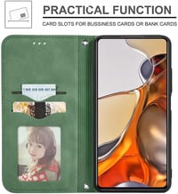 SEAHAI Motorola Moto G54 5G flip tok kártyatartóval - zöld 3