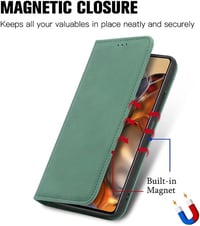 SEAHAI Motorola Moto G54 5G flip tok kártyatartóval - zöld 5