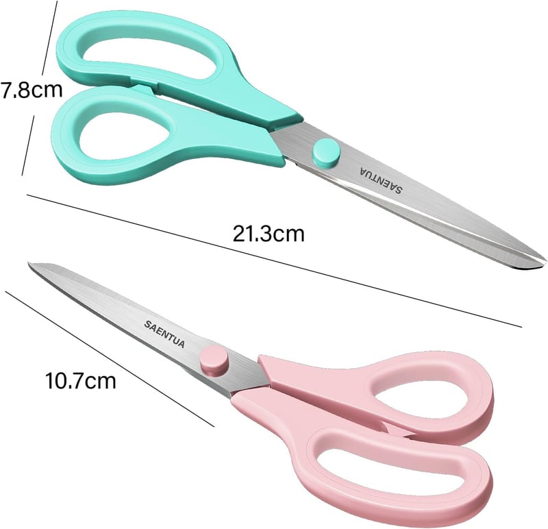 SEANTUA Rozsdamentes Acél Olló Készlet, 3 db 21 cm-es Olló Éles 2,5 mm Vastag Pengékkel, Kényelmes Markolattal, Irodai, Iskolai és Otthoni H