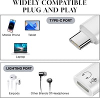 SEASJHBAY USB-C audio adaptér pre slúchadlá, 2 ks – Hi-Fi zvuk, ovládanie na kábli, Plug and Play – kompatibilný s iPhone, iPad a zariadeniami s USB-C 6