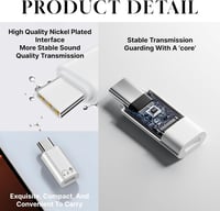 SEASJHBAY USB-C audio adaptér pre slúchadlá, 2 ks – Hi-Fi zvuk, ovládanie na kábli, Plug and Play – kompatibilný s iPhone, iPad a zariadeniami s USB-C 3
